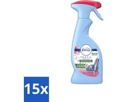 15 x Febreze – Textielspray – Roze Anjers – 375 ml - Voordeelverpakking - 15 stuks
