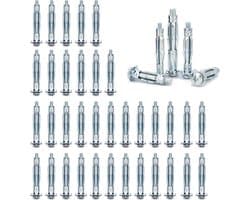 40 stuks holle wandankers, M5 x 52 holle metalen ankerset, koolstofstaal, hollewandpluggen metaal, expansiemoeren, voor gipswanden, holle wanden, ijzeren deuren