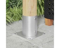 Set van 12 grondankers, rond, 18 x 18 x 15 cm, van verzinkt metaal, robuuste grondankers voor open haard, vuurschaal en tuinbouw