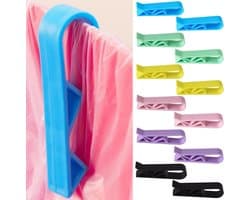 Vuilniszak Clips - Afvalzak Houders - Net Afval Beheer - Sterke Anti-slip Klem - 12 Stuks Set - 6 Kleuren