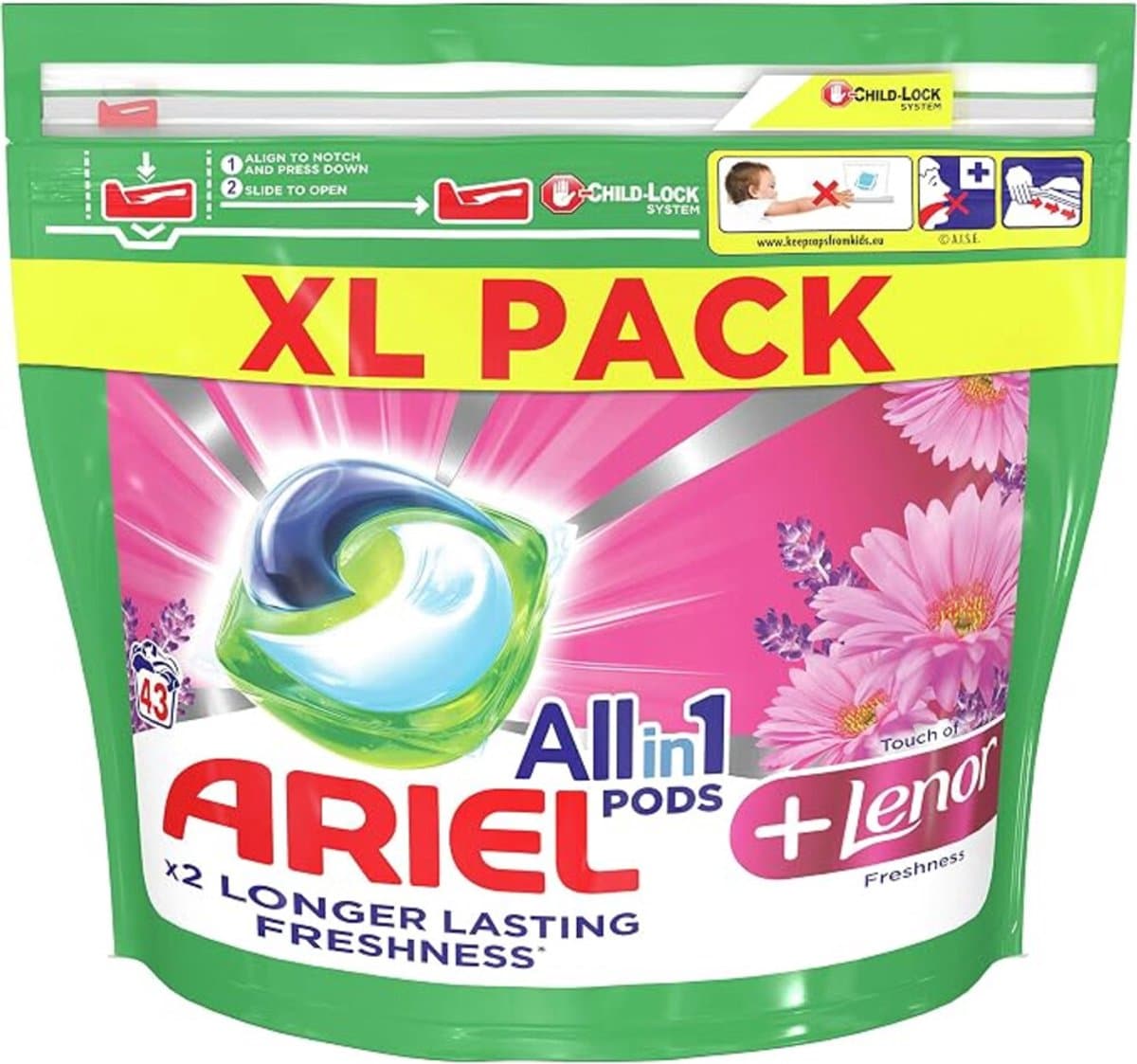 Ariel - Wasmiddel Pods Touch Of Lenor Fresh Sensations - 4 x 35 stuks - Voordeelverpakking — afbeelding 1