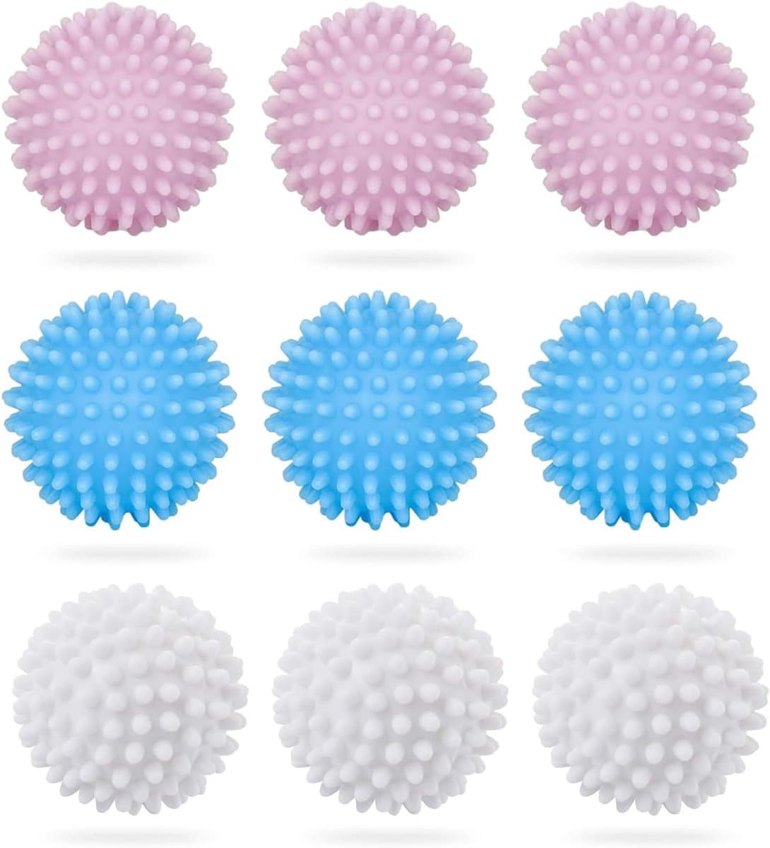 Wasballen voor de wasmachine, wasballen voor donsjacks, herbruikbaar, voor het reinigen van de wasmachine thuis, wasmachine en droger (blauw, roze, wit) — afbeelding 1