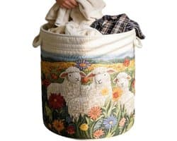 Wasmand, zacht opvouwbaar bohemen - wasmand kleding opbergmand - voor kinderkamer kinderkamer woonkamer badkamer dekens trui poppen handdoeken
