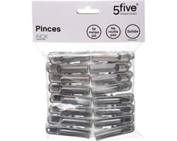 5Five wasknijpers - 64x stuks - van RVS - Was ophangen - Was knijpers - 6 cm
