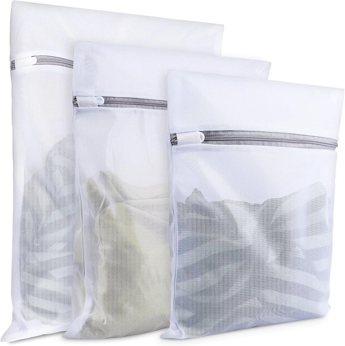 3-delige set - waszakken van fijn gaas - duurzame waszak met ritssluiting - Netzakken voor wasmachines - voor kleding, ondergoed en sokken (30 x 40 cm/40 x 50 cm/50 x 60 cm) — afbeelding 1