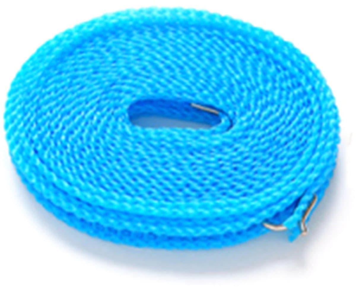 8m waslijn - Winddicht en stabiel - Nylon - Montage zonder stoten - Geschikt voor binnen- en buitengebruik - Blauw — afbeelding 1