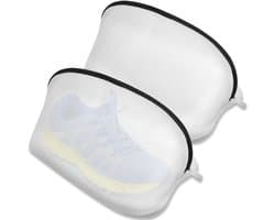 longziming -2 Stuks Waszakken voor Schoenen – Herbruikbare Net Waszak met Rits voor Sneakers, Sportschoenen en Sokken – Beschermende Schoenenzak voor Wasmachine en Droger – Duurzaam & Ademend