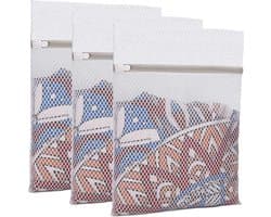 Waszakken - Wasnetten - 1 Set van 3 - 30x40cm - Bescherm je Wasgoed en Wasmachine - Wit - waszak - Anti-vervorming van kleding - Waszak van netje
