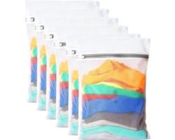 Waszakjes 6 stuks - 40 x 30 cm - mesh stof - voor delicate kledingverzorging - ShopVlot