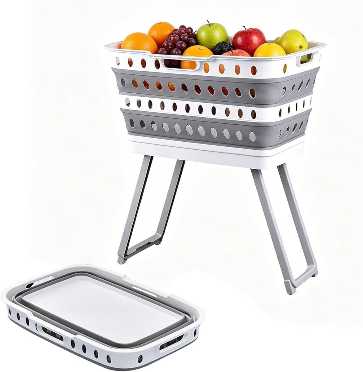 Wasmanden Opvouwbaar - Wasgoed Opberger - Was Sorteren - Ergonomische Hoogte - 60 cm - Enkel Attribuut — afbeelding 1