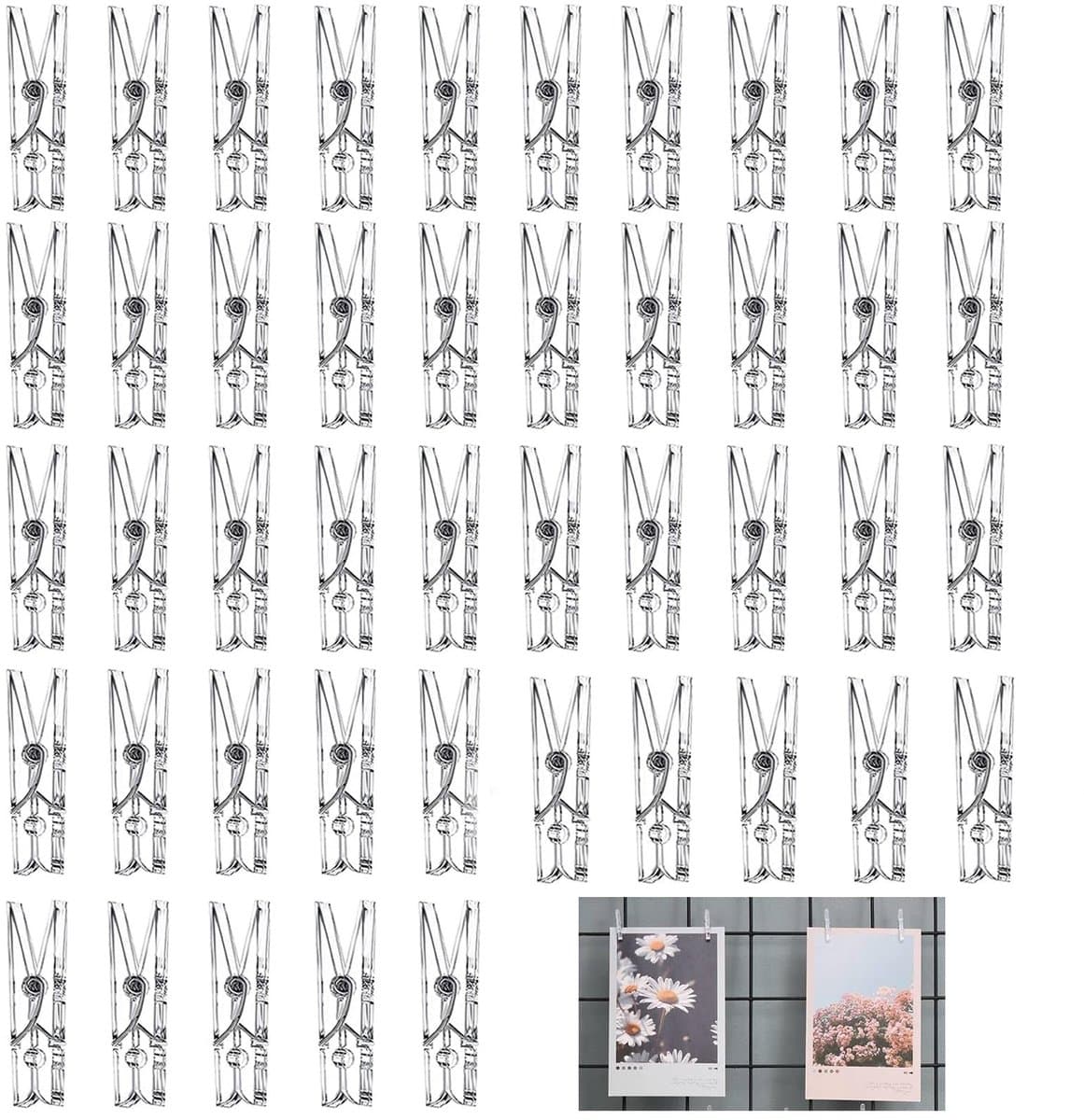 Dailygoods- Foto Clips 100 Stuks - Kleine Wasknijpers - Kunststof - Decoratie - DIY Projecten - Diverse Kleuren - Stevige Klemkracht — afbeelding 1