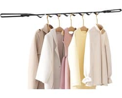 Draagbare Waslijn - Reis Waslijn - Kleding Drogen - Intrekbaar Touw - 1 Meter - Zwart
