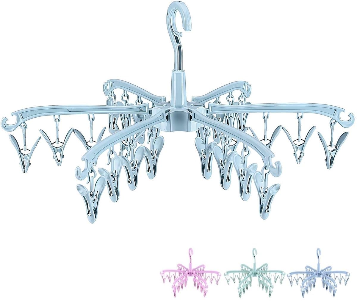 Dailygoods- Droogrek Klein - 24 Pinnen - Opvouwbaar - Duurzaam - Winddicht - Multi-clip Ontwerp - Hoogwaardig PP-kunststof - Waslijn — afbeelding 1