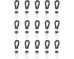 15 stuks handdoekclips, zwart, handdoekklemmen met lussen, voor keuken en badkamer | Afwasdoekclips als hanger voor handdoeken, stabiele grip en robuust, 15-delige set voor keuken, badkamer en caravan
