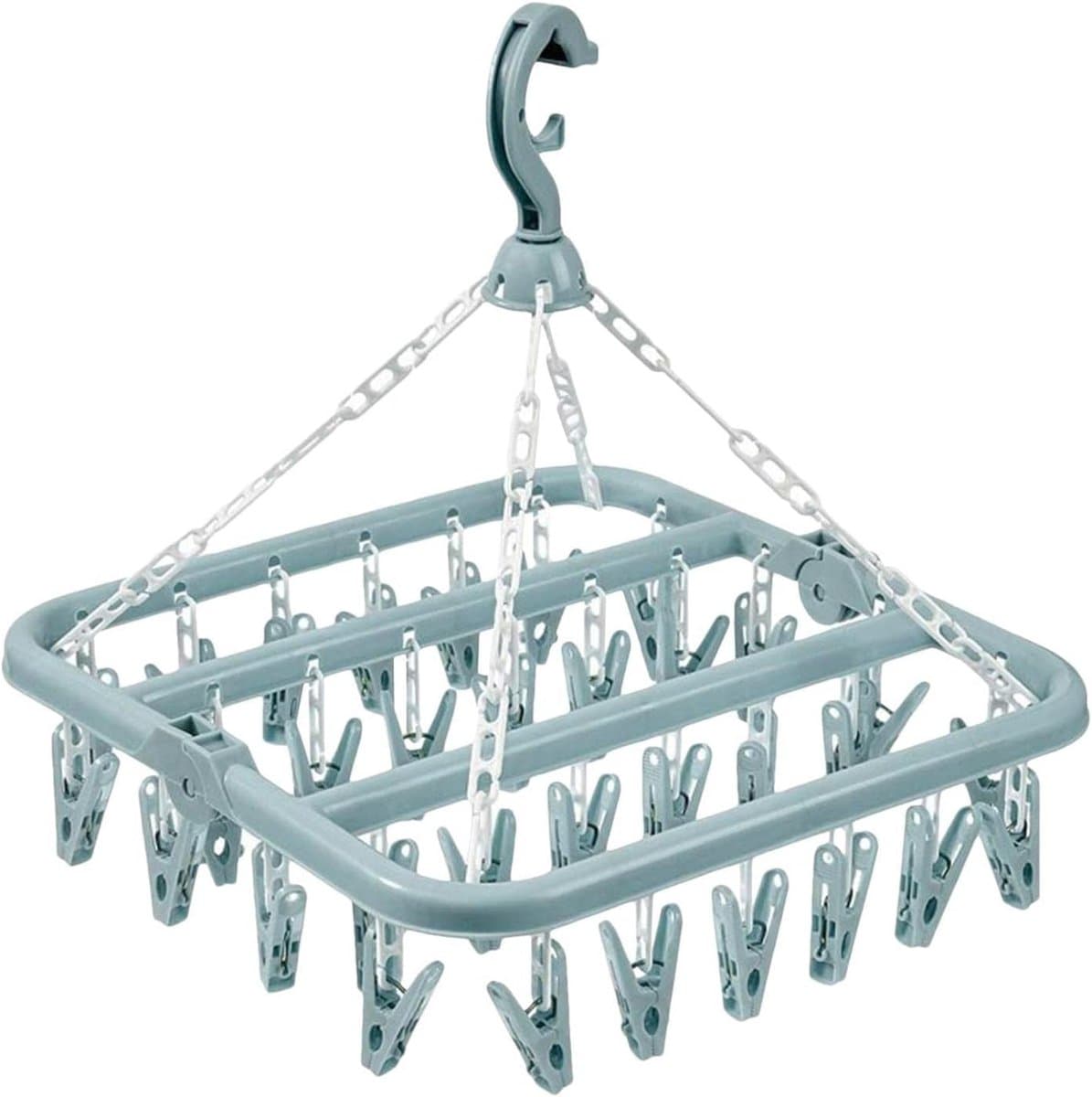 Sokkendroger - 32 Knijpers - Opvouwbaar - Sokken Hanger - Sokken Droger - Beha's - bh's - Ondergoed - Wasrek Sokken - Wasrek - Droogrek - Klein Wasrekje - Washanger - Sokkendroogrek - Kleerhanger voor Sokken - Windbestendig — afbeelding 1