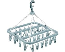 Sokkendroger - 32 Knijpers - Opvouwbaar - Sokken Hanger - Sokken Droger - Beha's - bh's - Ondergoed - Wasrek Sokken - Wasrek - Droogrek - Klein Wasrekje - Washanger - Sokkendroogrek - Kleerhanger voor Sokken - Windbestendig