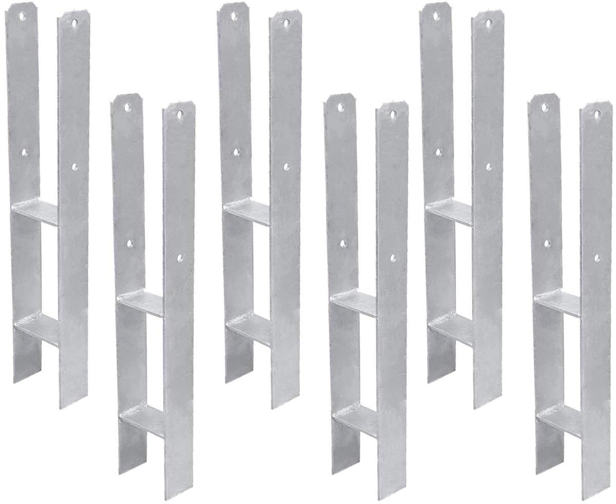 H-paaldragers Staal - H-anker paalanker - Hekken plaatsen - Verdikte staalconstructie - 600mm lengte - Verzinkt — afbeelding 1