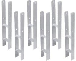 H-paaldragers Staal - H-anker paalanker - Hekken plaatsen - Verdikte staalconstructie - 600mm lengte - Verzinkt