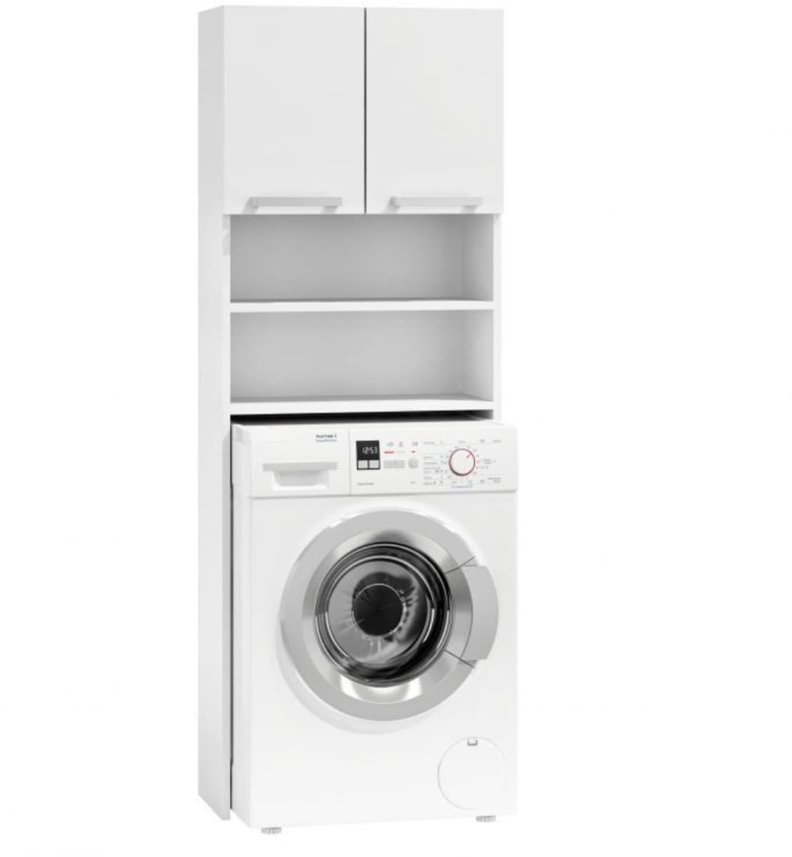 Kenz® - Wasmachinekast - Wit - 181 x 63,5 x 30 cm - Ombouwkast - Drogerkast - Nis 89 cm hoog - Wasruimte - Opbergkast - Ruimtebesparend - Functioneel Meubel - Bovenkast - Wasmachine Kast — afbeelding 1