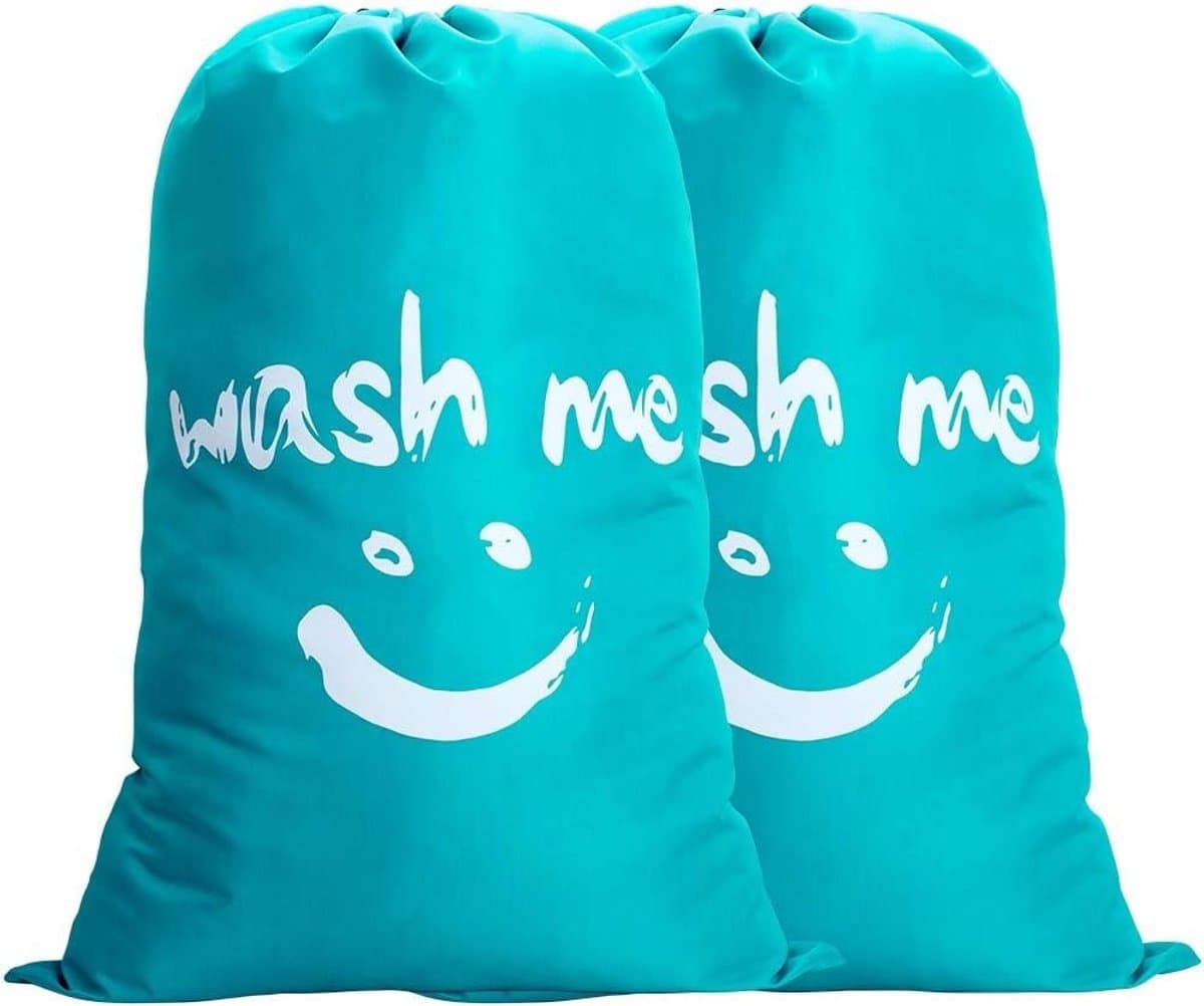 Set van 2 Waszakken van 120 Liter, Grote Vouwbare Wasmand, Ideaal voor Thuis en Reizen, Opbergzak voor Kleding en Wasgoed — afbeelding 1