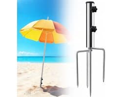 Grondanker - Zilver - 46 cm - Verzinkte Stalen Parasolstandaard voor Buiten - Voor Tuin en Strand