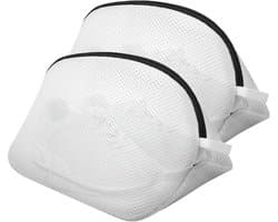 Schoenwaszakken, 2 stuks schoenwasmachinezak, waszakken van mesh met duurzame ritsen, waszak voor schoenen/trainers voor in de wasmachine, opbergzak voor schoenen, sokken, beha's en kleding