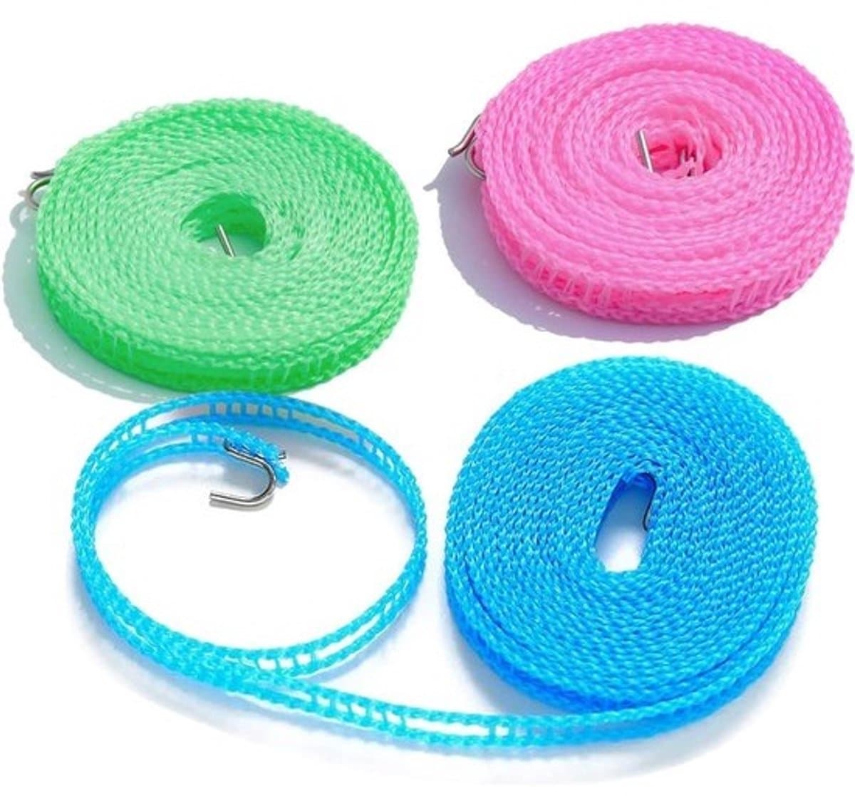 Waslijnen Outdoor - Draagbaar Elastisch - Kamperen Reizen - Antislip Winddicht - 5 Meter - Rood — afbeelding 1