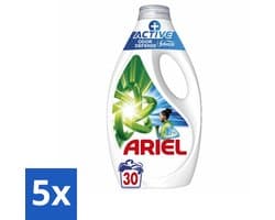5 x Ariel - Vloeibaar Wasmiddel - +Actieve Odor Defense - 30 Wasbeurten - 1,35 liter - Vloeibaar Wasmiddel - Geurverwijdering - Zweetgeuren - Vlekverwijdering - Wasmiddel Voor Sportkleding