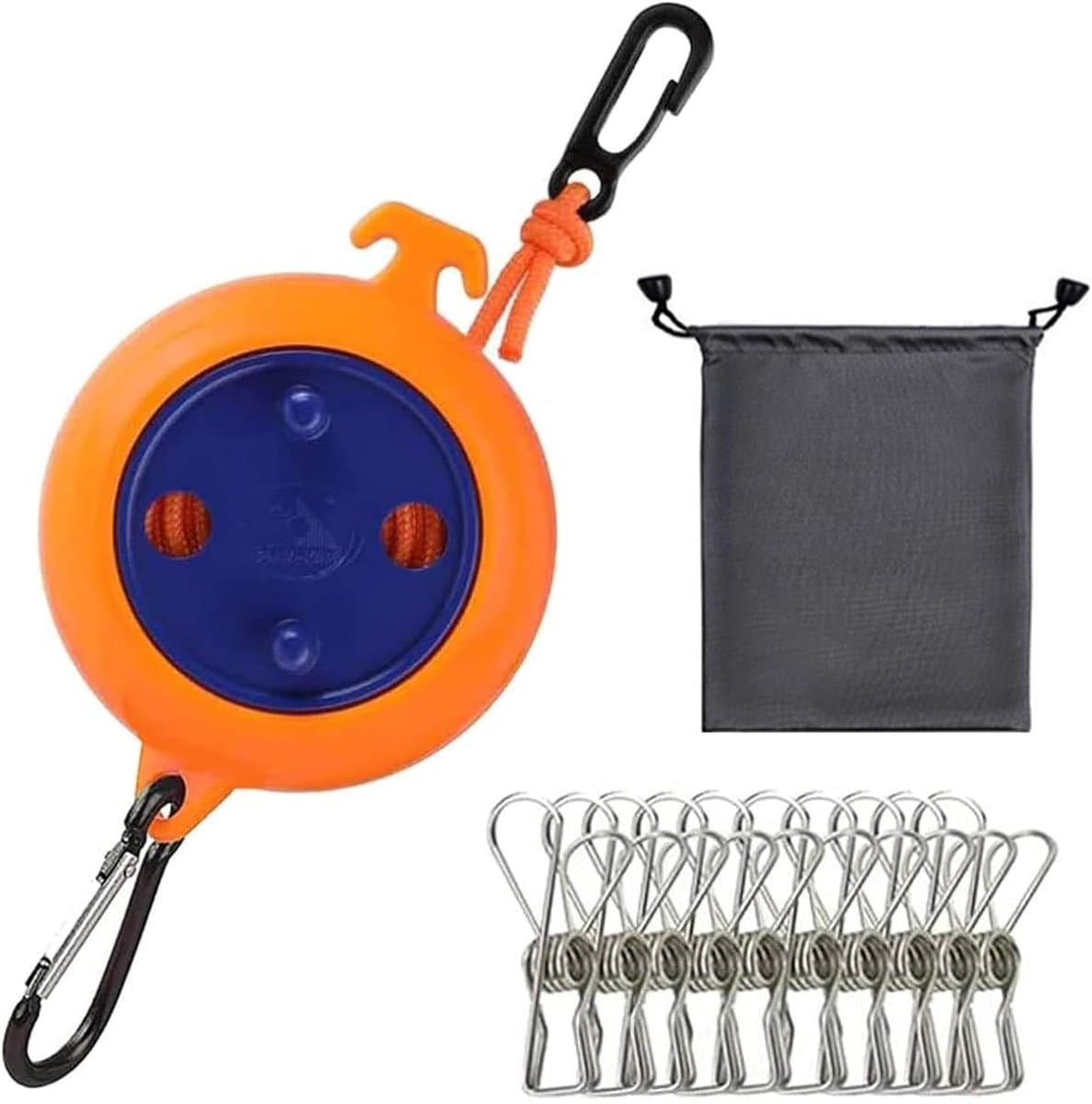 Camping Retractable Clothesline, Portable Clothesline, Outdoor Clothesline, Travel Clothesline, 32.8ft, with 10 - ShopVlot — afbeelding 1