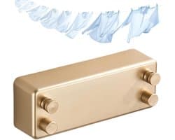 Uittrekbare Waslijn - Droogrek Waslijn - Kleding Drogen - Dubbele Uittrekbare Lijnen - 23 cm - Goud