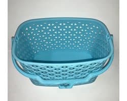 Wasknijpermandje - Knijperhouder - Kleding Drogen - Kunststof - 23x15x13 cm - Blauw