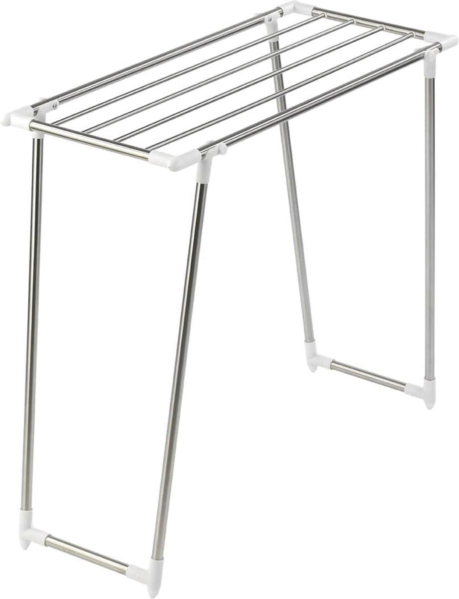 Wasdroger Profi Single wasrek extra smal voor balkon en bad - 55 m drooglengte - roestvrij staal - 87 x 79 x 39 cm - mat - droogrek - compact — afbeelding 1