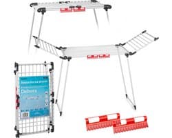 Debora opvouwbare staande wasdroger - wit - 19 meter