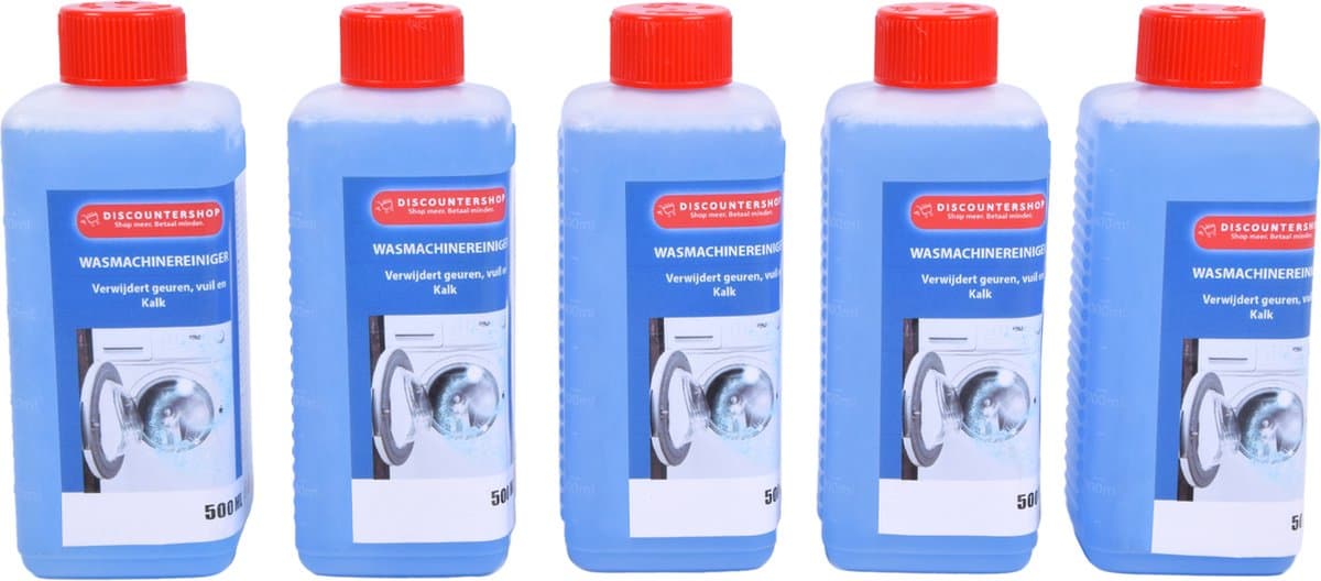 Set van 5 Krachtige Wasmachinereinigers 500ml - Anti-Kalk Multireiniger voor Wasmachine Onderhoud - Huishouden & Schoonmaak — afbeelding 1
