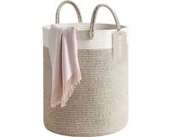 Jubbly® - Wasmand - Wassorteerder - Opbergmand - Wasmand opvouwbaar - Wasbox - Woon Accessoires - 40 Liter - 100% Handgeweven Biologisch Katoen — afbeelding 1