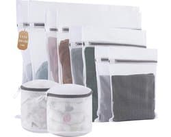 10 stuks waszakken voor wasmachineset, polyester wasnet groot met dichte en dunne netstijl voor beha, kleding, jeans, schoenen, knuffeldieren, dekens, ook als waszak voor op reis
