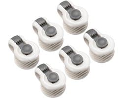 Set van 6 plastic hoesclips, onzichtbare bevestiging, antislip, duurzaam ABS-materiaal, voor het stevig vastzetten van lakens, tafelkleden en matrasbeschermers, afmetingen: 5,2 x 3,6 x 3 cm