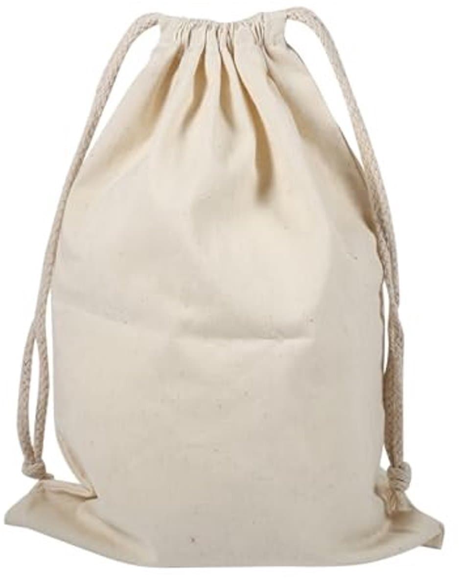 Cosensi - Dailygoods - Dailygoody - Katoenen Waszak - Huishoudelijke Opslagzak - Natuurlijke Kleur - Perfect voor Kleding - Ideaal voor Thuis en Reizen — afbeelding 1