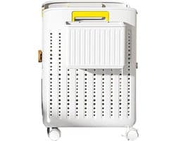 Wasmand op wielen - Opbergbak - Wasgoed Verplaatsen - Ruimtebesparend Ontwerp - 355 x 315 x 375 cm - Wit/Beige