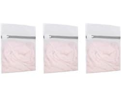 Dailygoods - 3-Pack Honingraat Mesh Waszakken met Rits voor Delicate Kleding