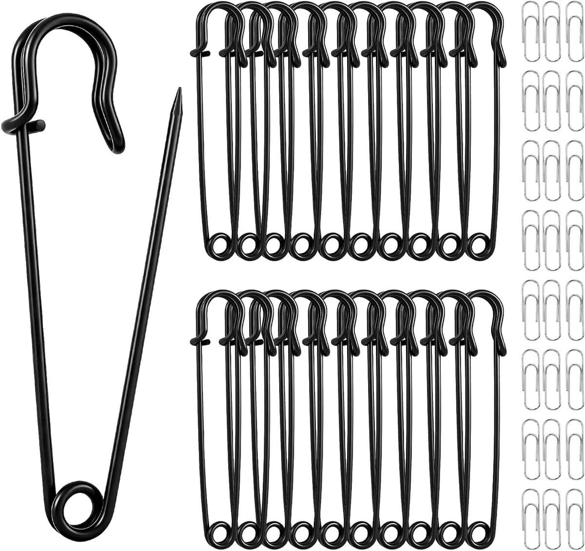 Grote Veiligheidsspelden - Extra Grote Spelden - Kleding Repareren - Met Veiligheidssluiting - 10 cm - Zwart — afbeelding 1