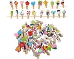 Schattige houten mini knijpers voor kinderen - 40 stuks voor foto-display, knutselen en decoratie