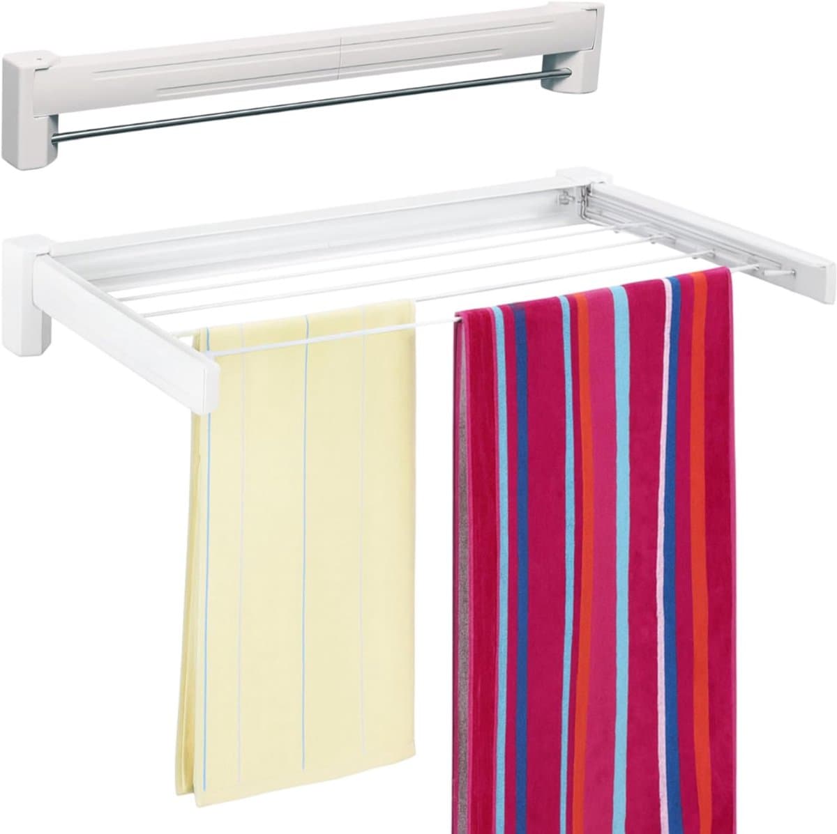 YOR® Wanddroogrek Inklapbaar - Wanddroogrek - Wit- 37cm x 70cm x 11 cm; 1.5 kg — afbeelding 1