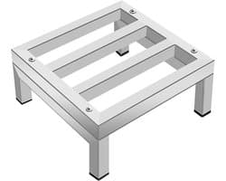 Apparaten verhoger - Meubelstandaard pallet - Apparaten stabiliseren - Roestvrij staal - 25x25x10 cm - Zilver