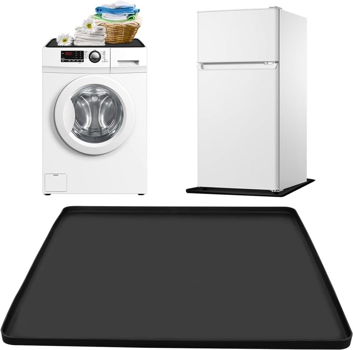 Antivibratie mat voor wasmachine en koelkast - Siliconen, antislip, 60x60 cm, rubberen onderlegger met opstaande rand voor extra bescherming — afbeelding 1
