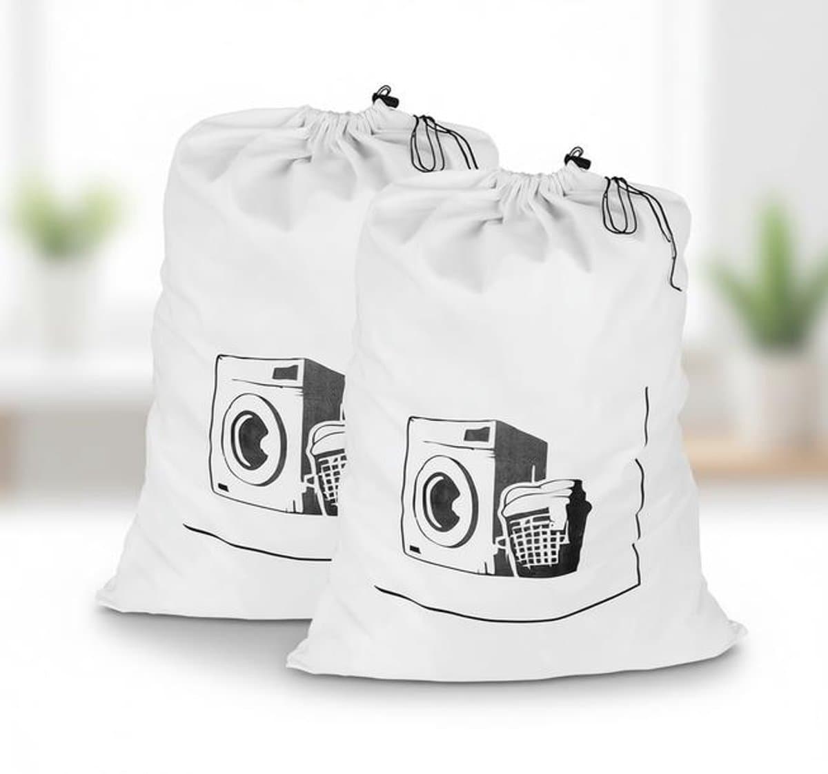 Maison Elara Set van 2 Duurzame Waszakken met Trekkoord - 45x65 cm — afbeelding 1