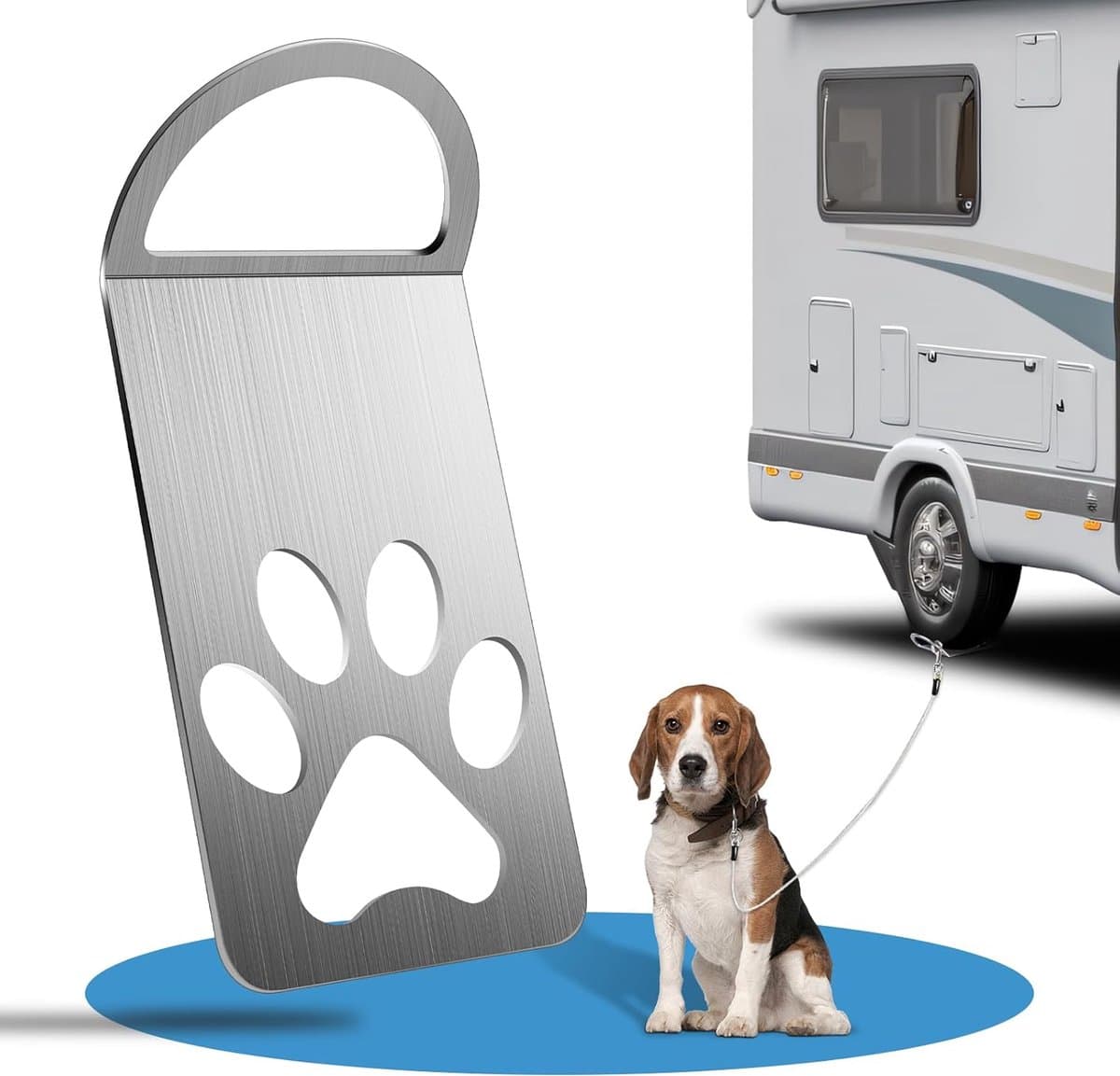 Honden Anker - Mobiele Grondanker - Outdoor Activiteiten - Uniek Poot Ontwerp - 25 cm Lengte - Zilver — afbeelding 1