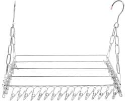 Cosensi- Wasdroogrek Roestvrij staal - Opvouwbaar Kledingdroogrek - 36 Clips - Winddicht Hanger - Voor Handdoeken/Lingerie - 40cm Lengte - Kledinghanger