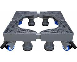 Wasmachineverhoger - Verstelbare standaard - Apparaten verplaatsen - Met wielen - 360 kg capaciteit - Zilver