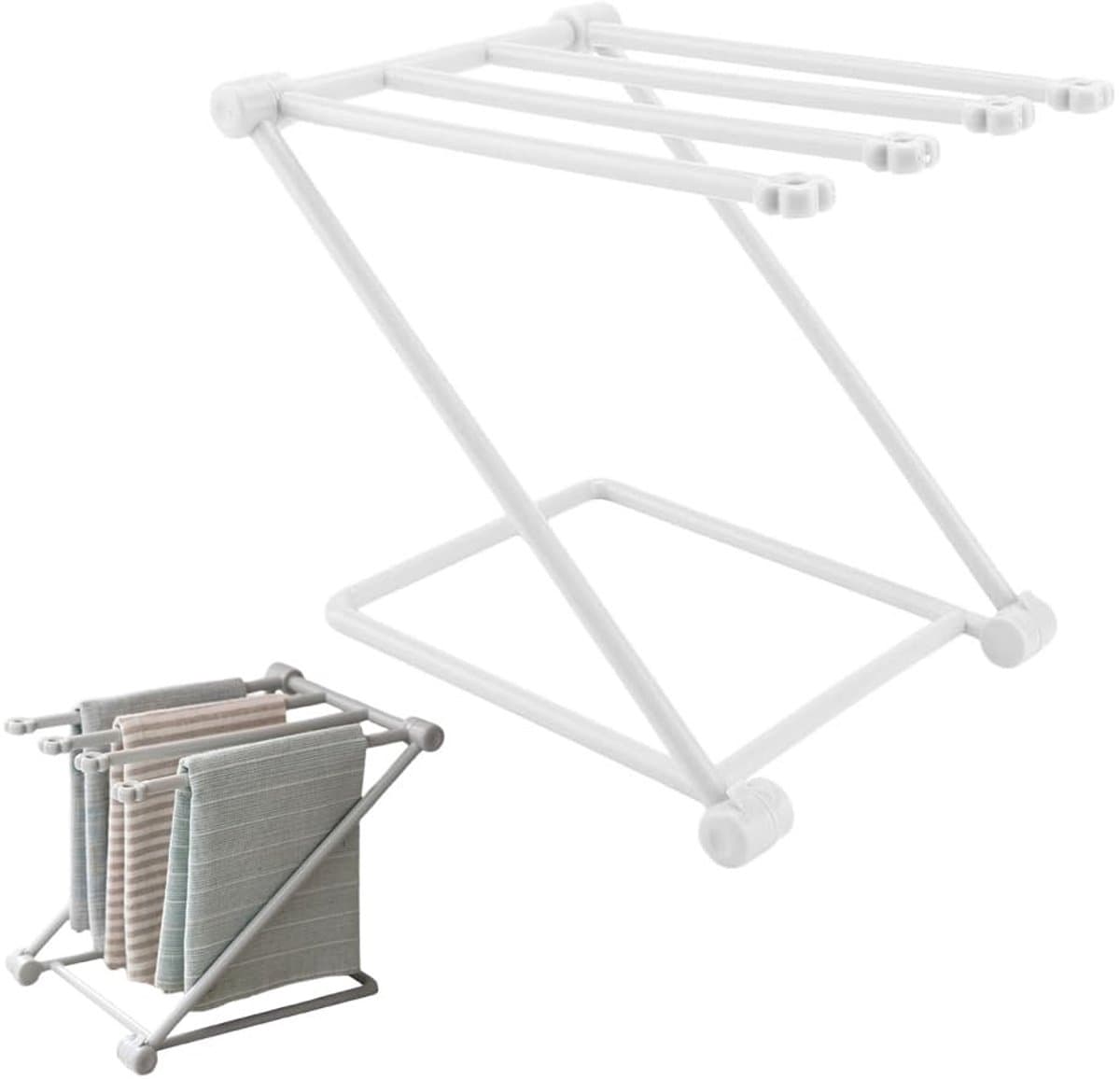 Dailygoods- Droogrek Opvouwbaar - Vaatdoek Houder - Handdoekrek - Kunststof - 3 Armen - Afmetingen 20x16x25,5 cm — afbeelding 1